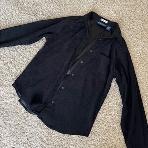 Black long button down shirt